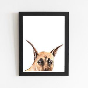 Great Dane Art Print, Watercolor Hand-painted Illustration Drawing, Dog Wall Art